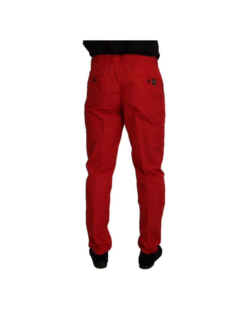 Dolce & Gabbana Red Slim-Fit Trousers for men