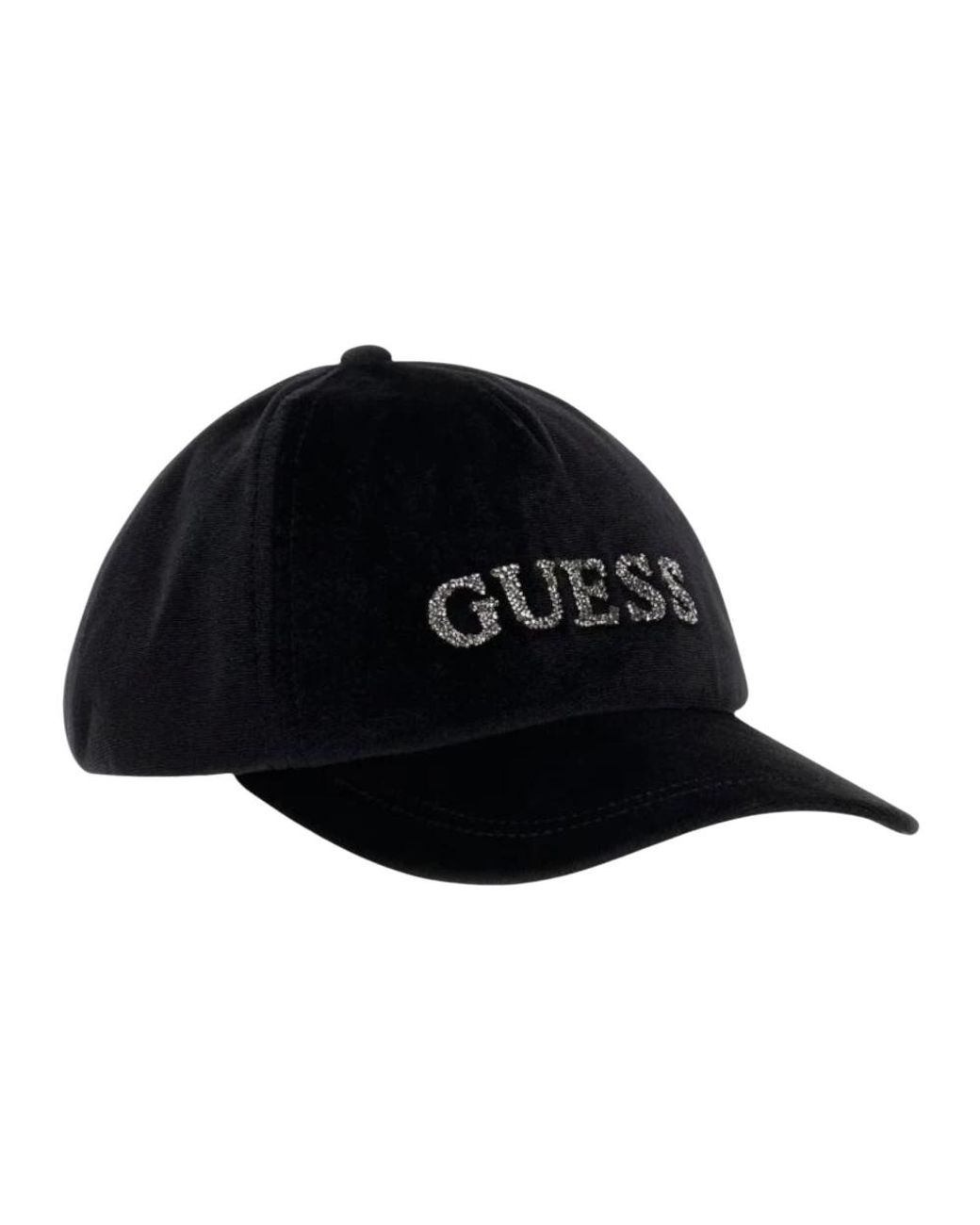 Guess Black Rhinestone Logo Cap