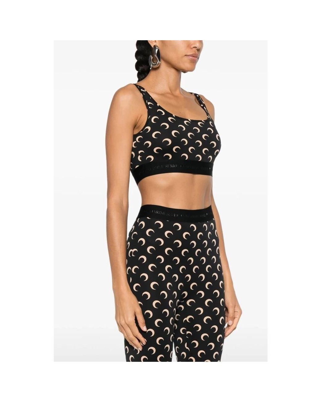 MARINE SERRE Black Sleeveless Tops