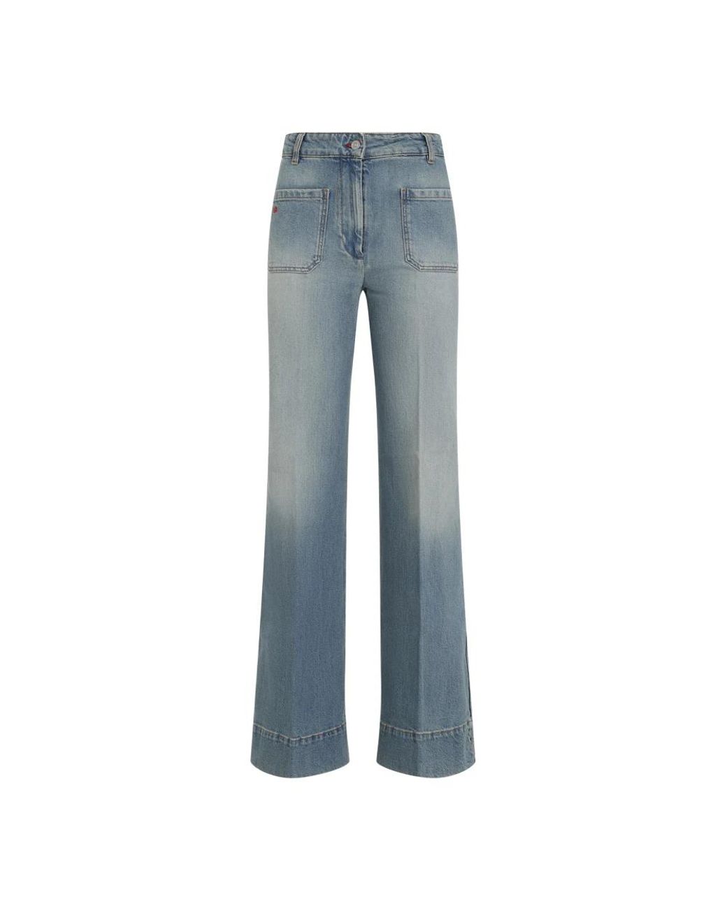 Victoria Beckham Blue Wide Jeans