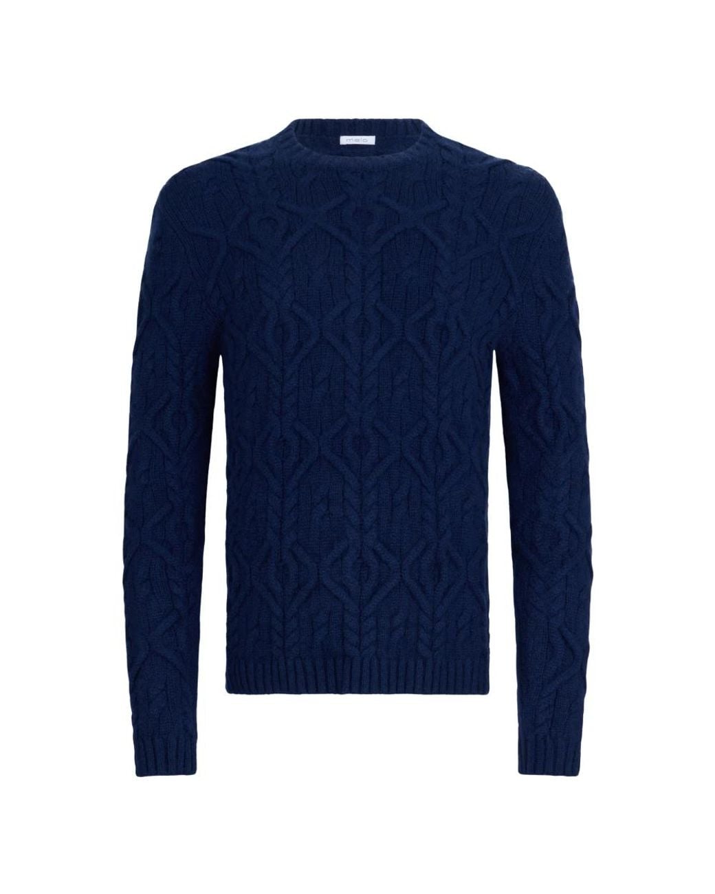 Malo Blue Round-Neck Knitwear for men