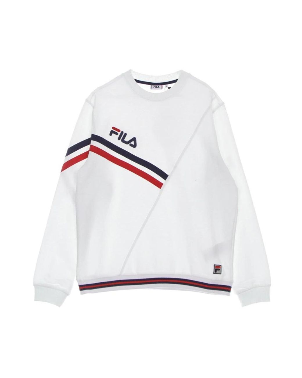 Fila Hoodies & Sweatvesten ,Wit ,Katoen Lichtgewicht Crewneck Sweatshirt Wit in het White voor heren
