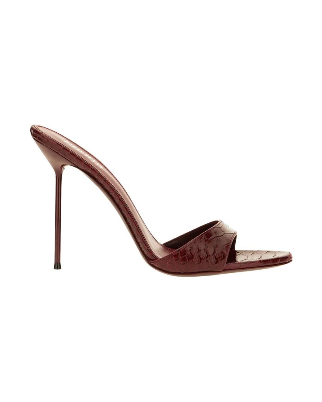 Paris Texas Brown Heeled Mules