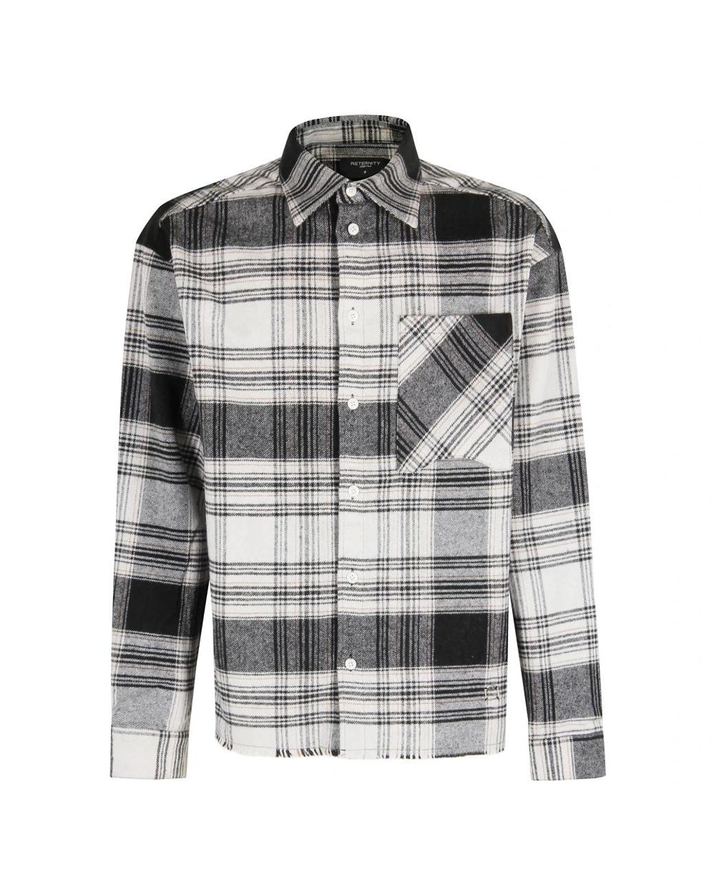 RETERNITY Overhemden ,Veelkleurig ,Katoen Logo Flannel in het Gray voor heren