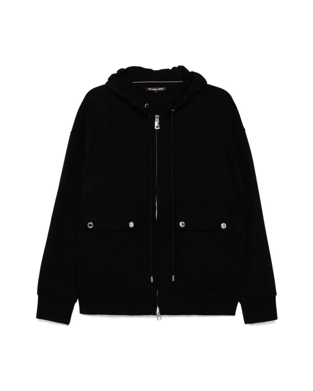 Michael Kors Hoodies & Sweatvesten ,Zwart ,Katoen Zwarte Zip-Up Hoodie Sweater in het Black voor heren