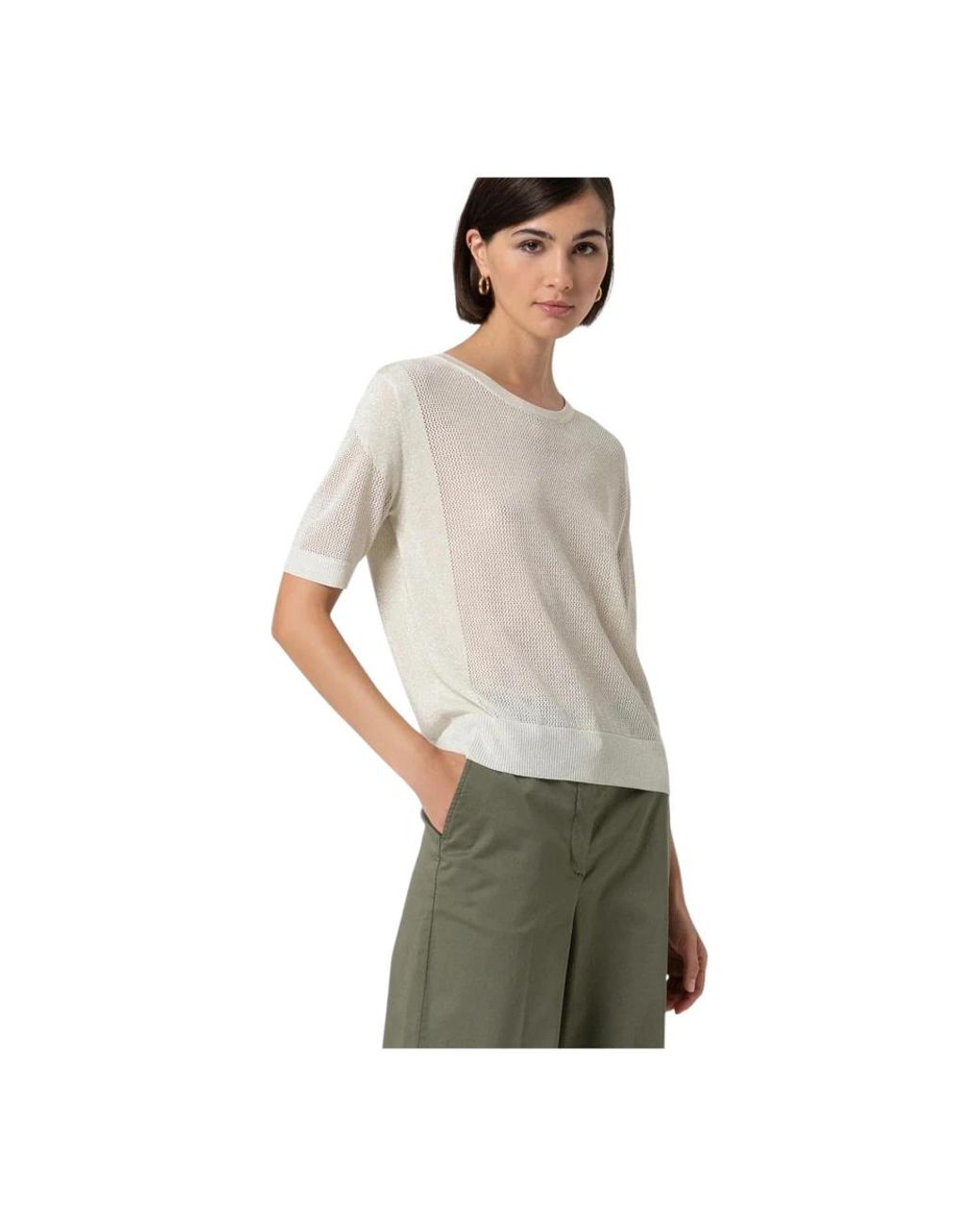 Fracomina Gray Round-Neck Knitwear