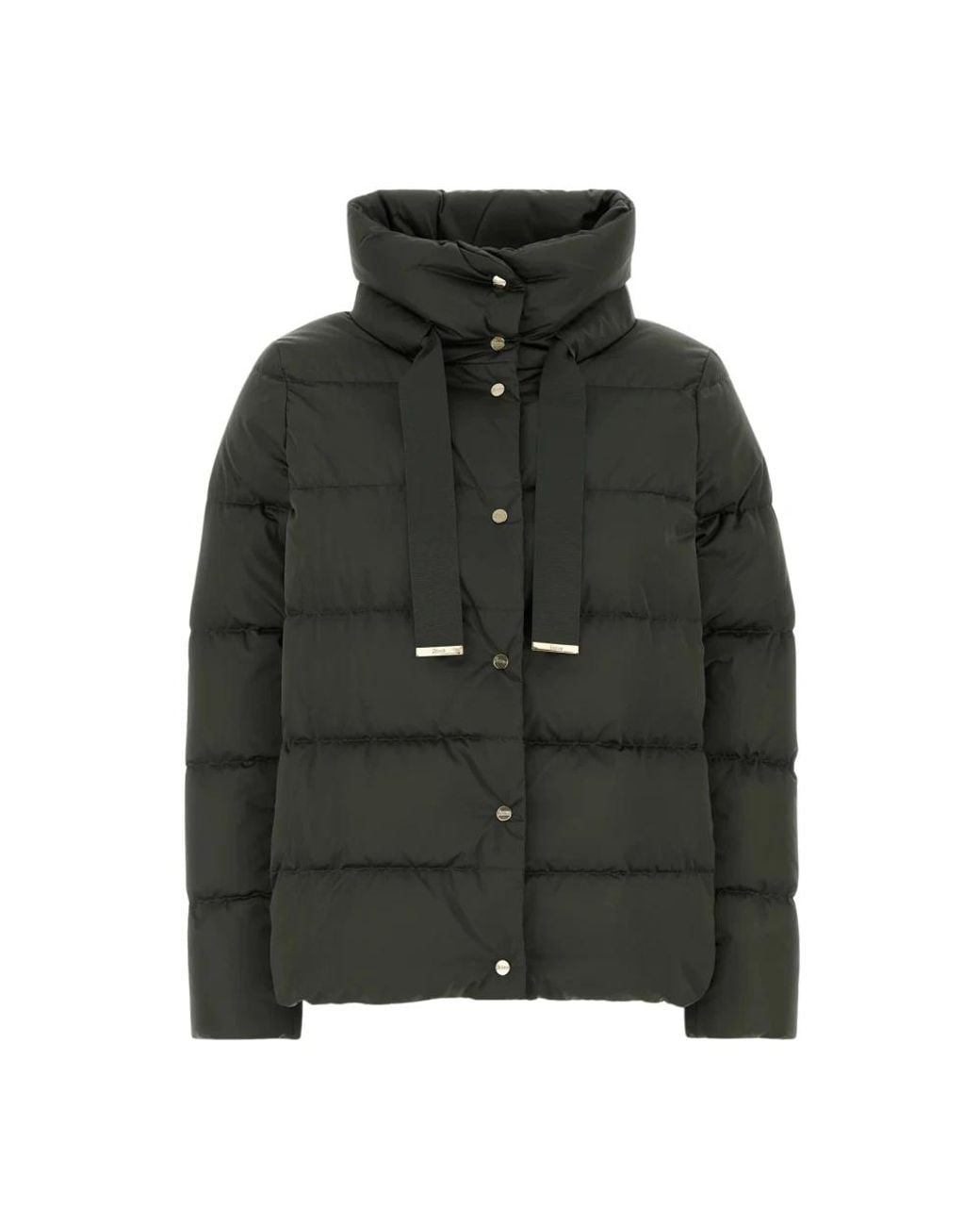 Herno Jassen ,Grijs ,Polyester Satin Donsjas in het Green