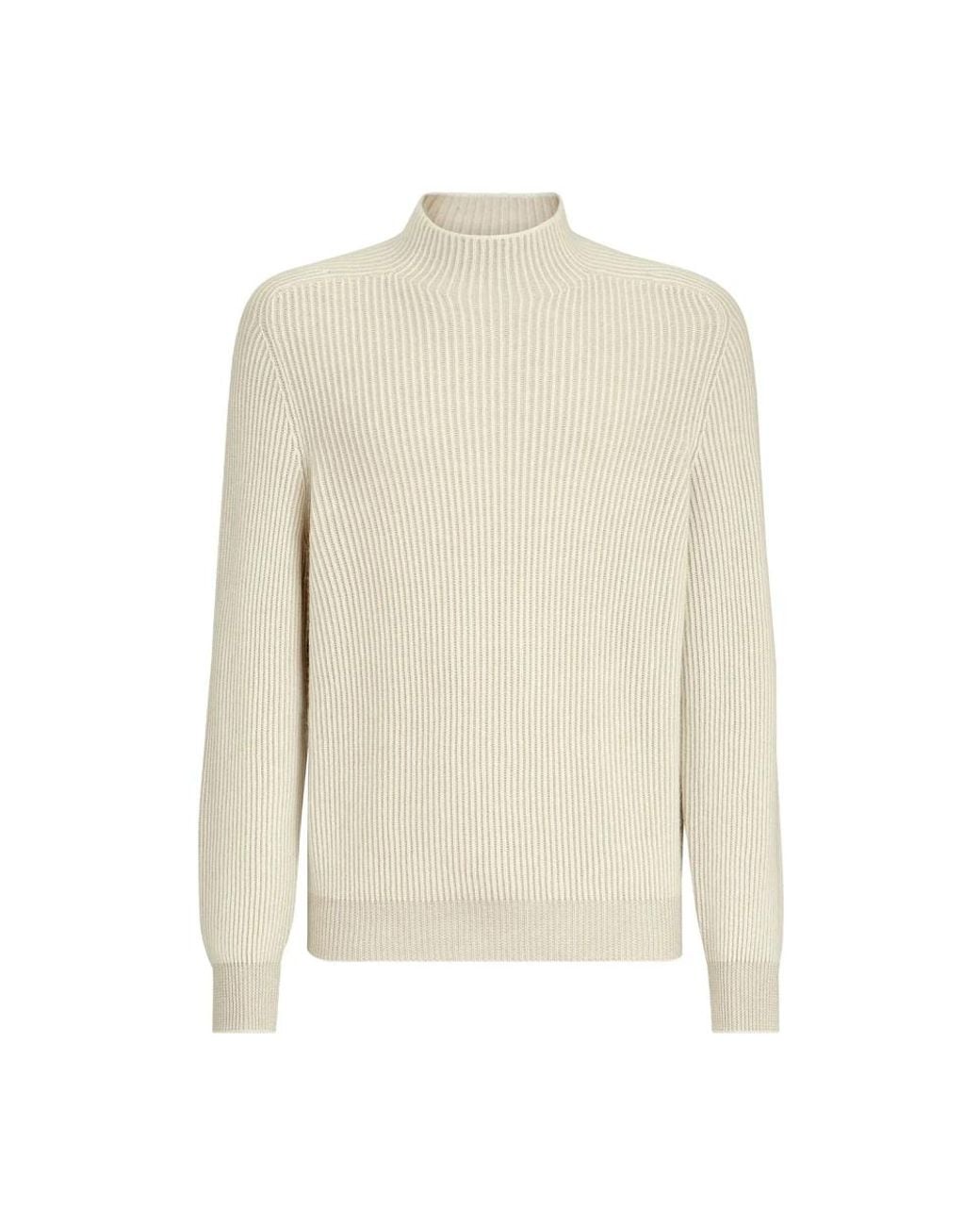 Brunello Cucinelli White Cashmere Knitwear for men