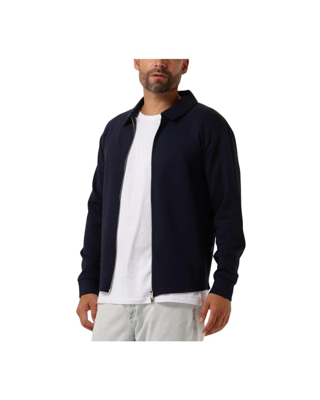 SELECTED Hoodies & Sweatvesten ,Blauw ,Zachte Full Zip Sweat Vest in het Blue voor heren
