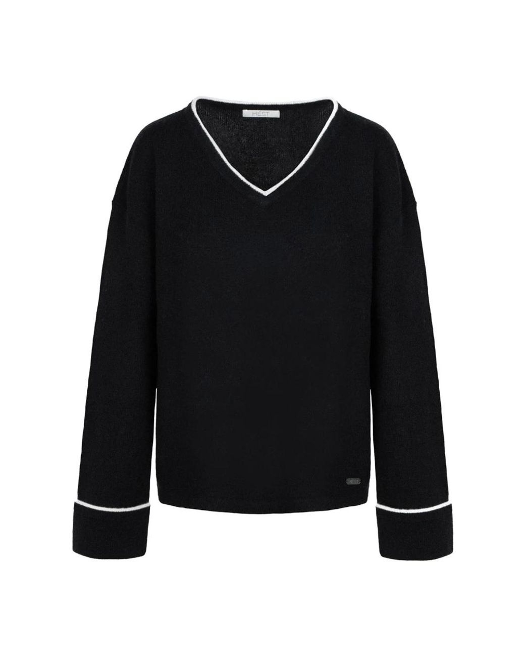 Hèst Black V-Neck Knitwear