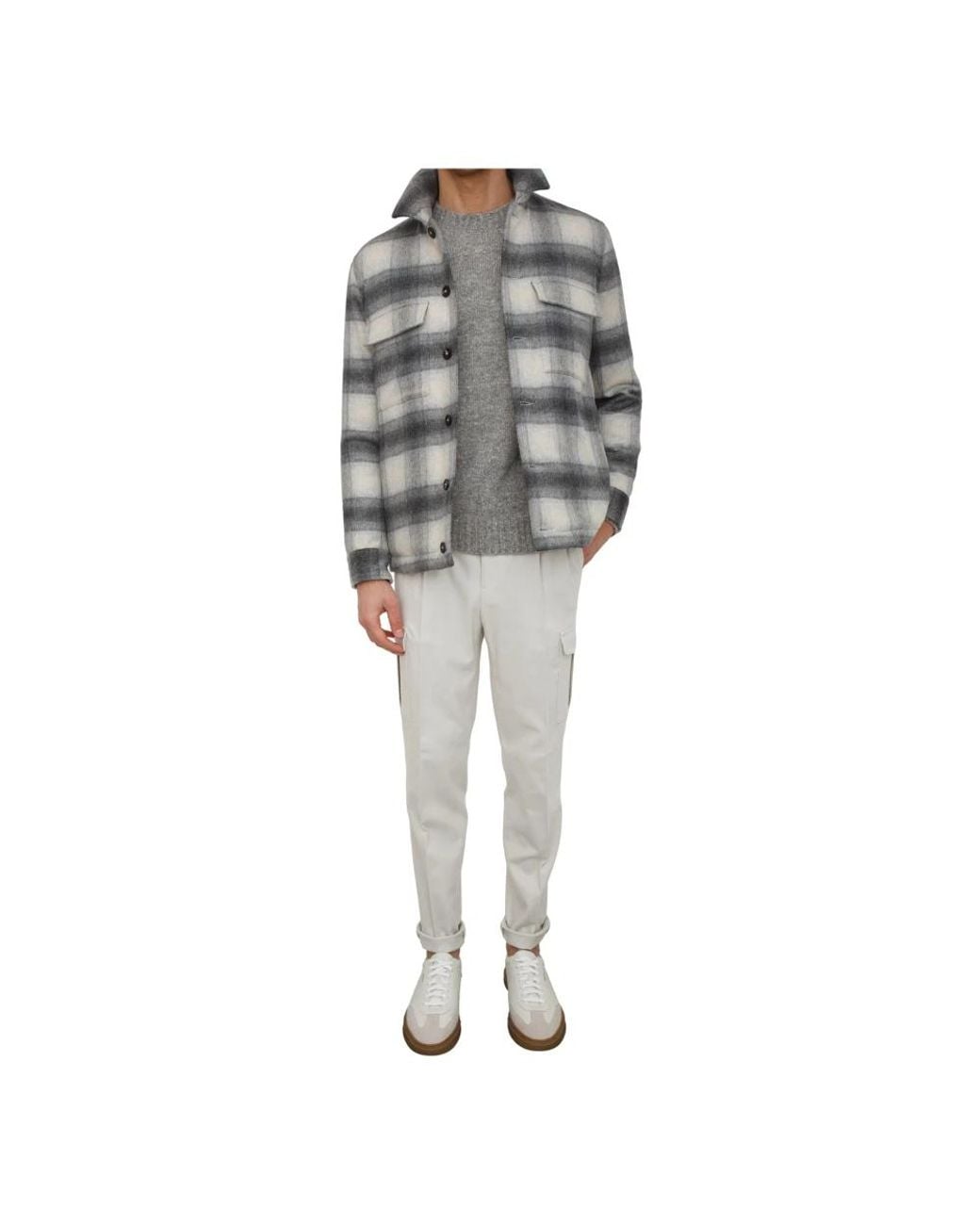 Peserico Gray Round-Neck Knitwear for men