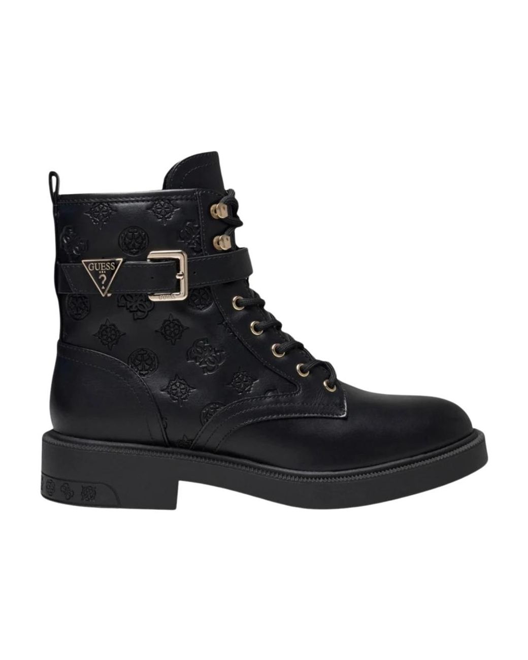 Guess Black Lace-Up Boots