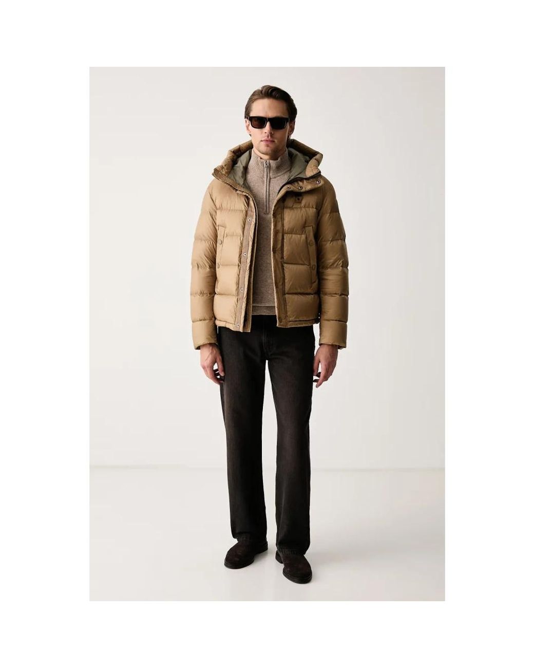 Down Jackets Blauer de hombre de color Brown