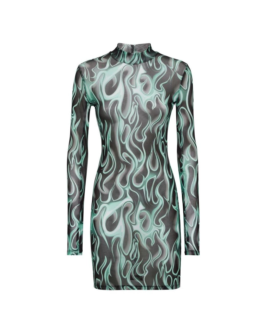Philipp Plein Kleedjes ,Veelkleurig ,Polyester Mini Dress Flame in het Green