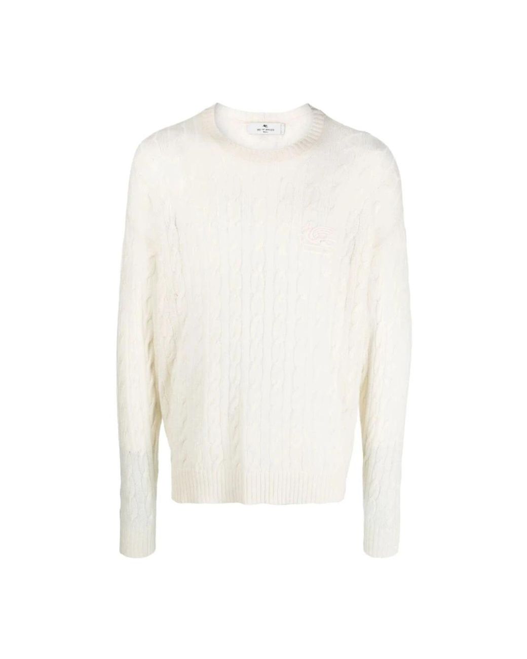 Etro White Round-Neck Knitwear for men