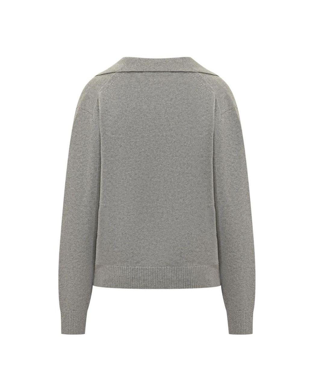 Victoria Beckham Gray V-Neck Knitwear