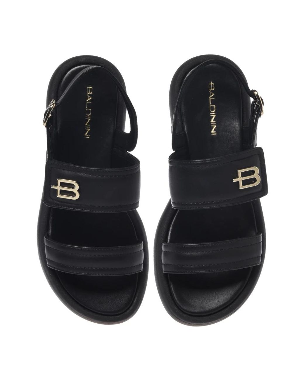 Baldinini Black Flat Sandals