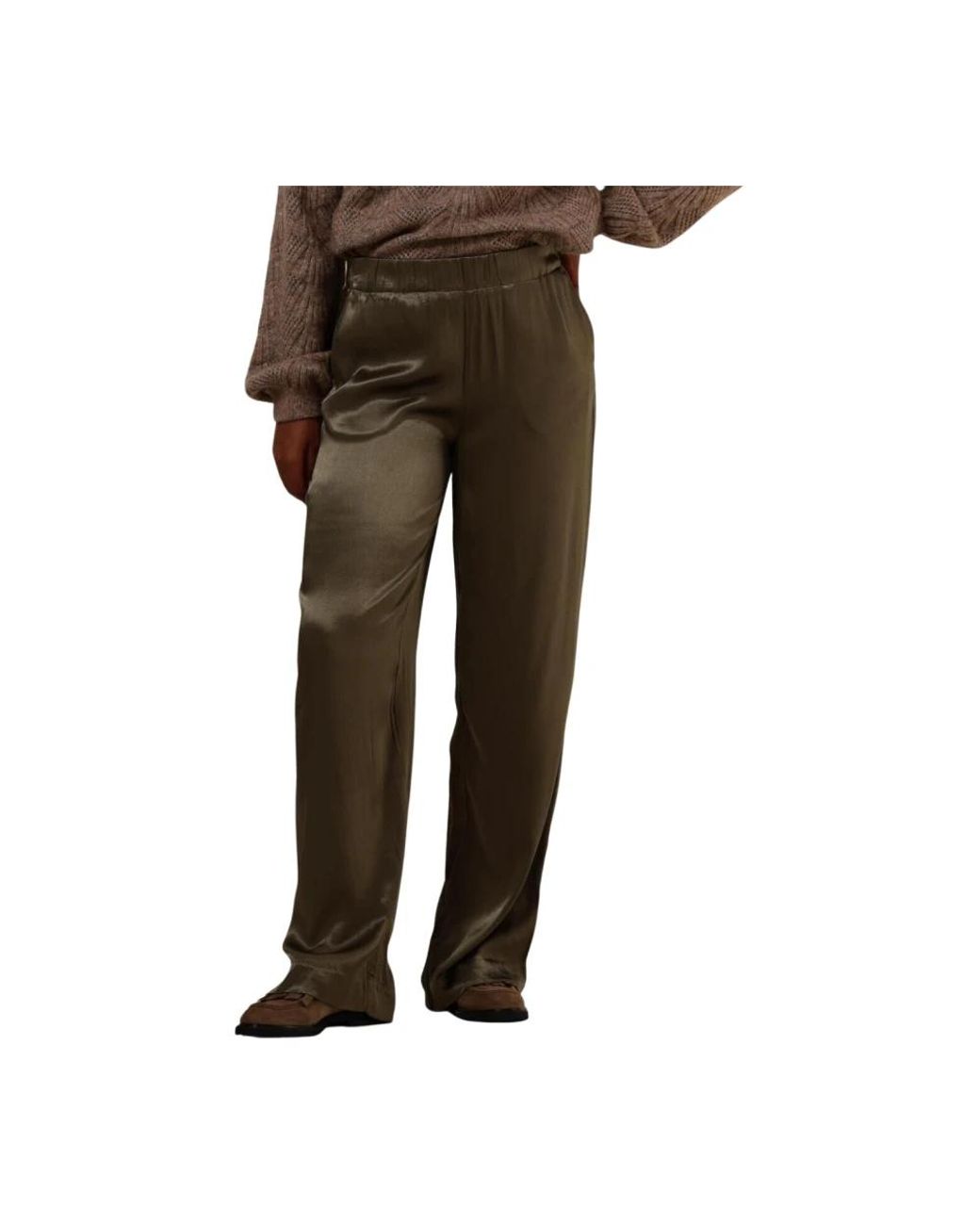 Modström Broeken ,Groen ,Satijn Kindlemd Pants in het Brown