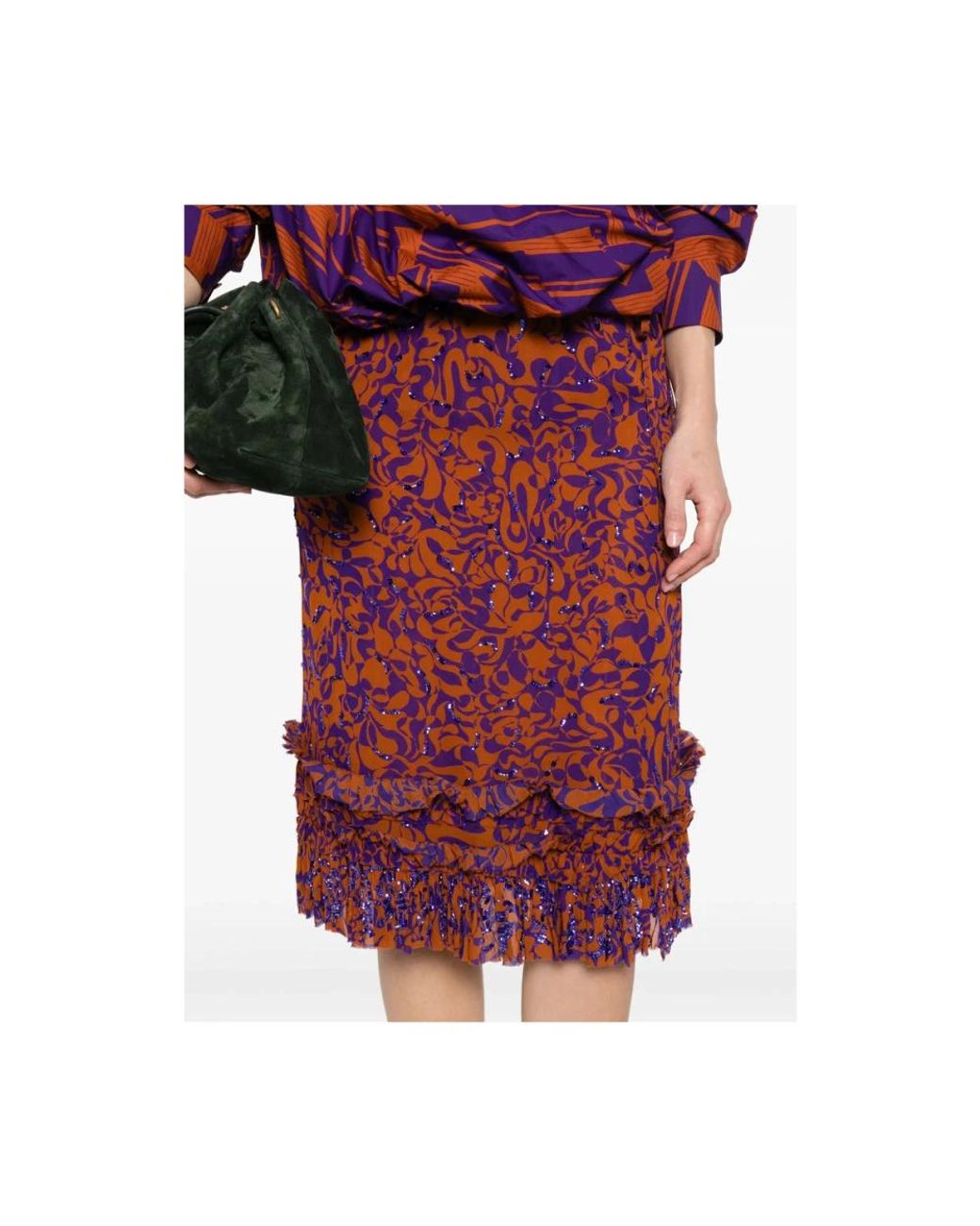 Dries Van Noten Red Midi Skirts