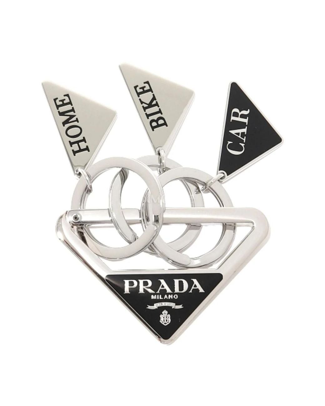 Prada Metallic Keychains for men