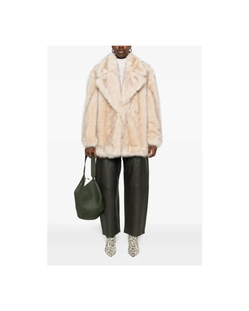 Sportmax Natural Faux Fur & Shearling Jackets