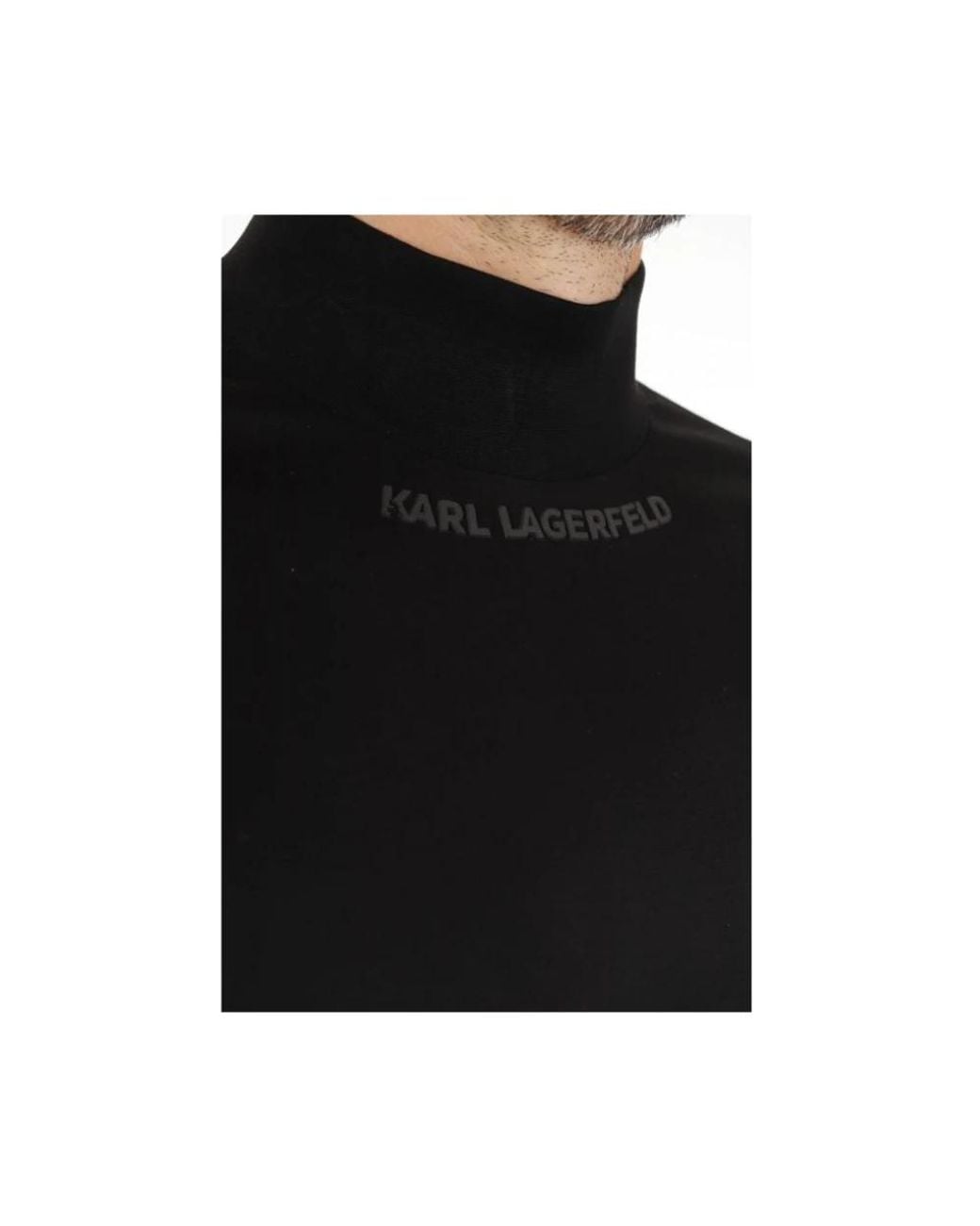 Karl Lagerfeld Black Long Sleeve T-Shirts for men