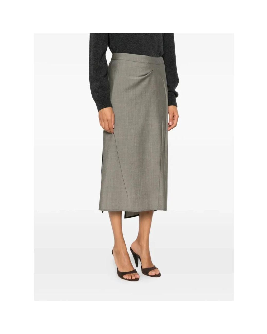 Victoria Beckham Gray Midi Skirts