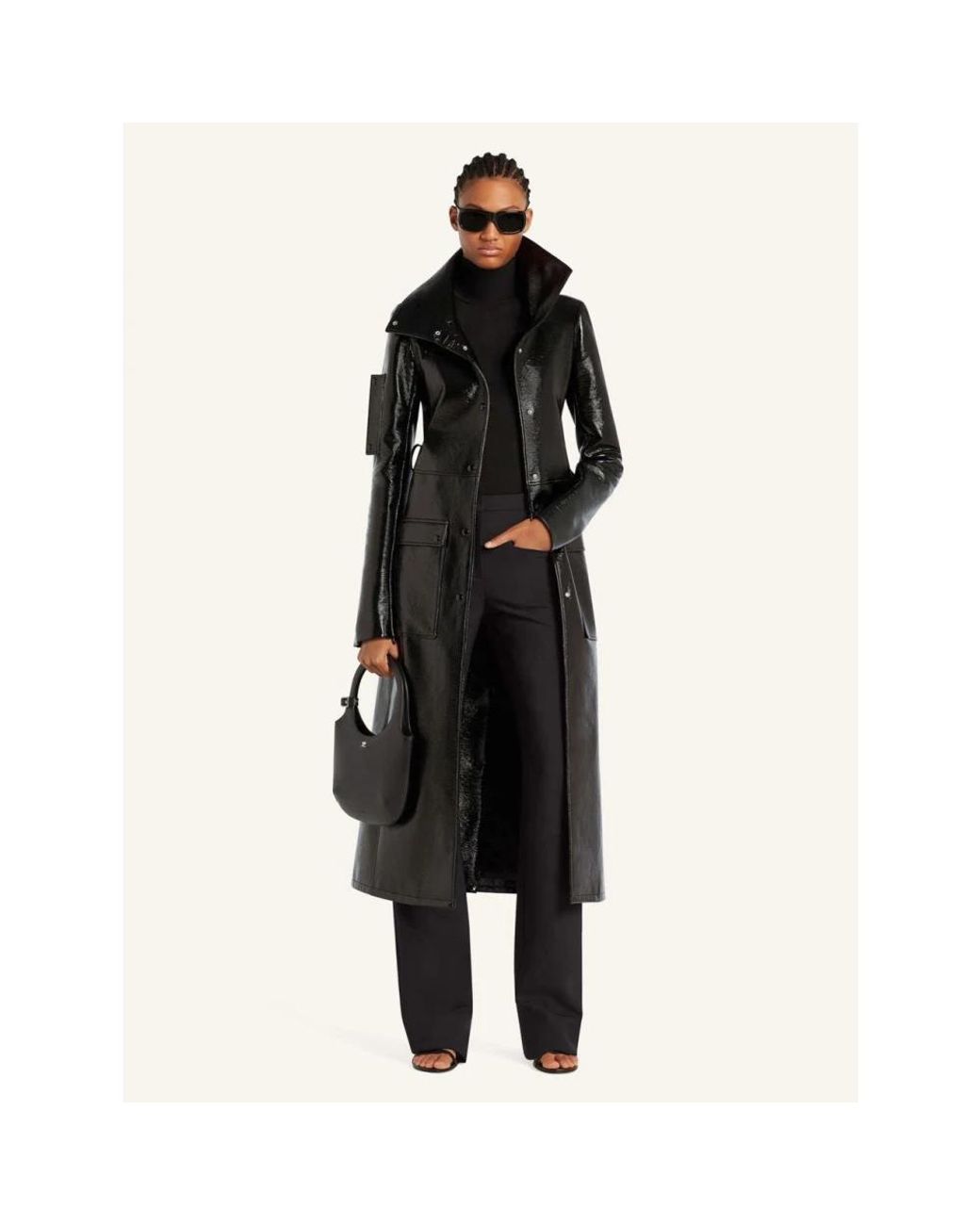 Single-Breasted Coats Courreges de color Black