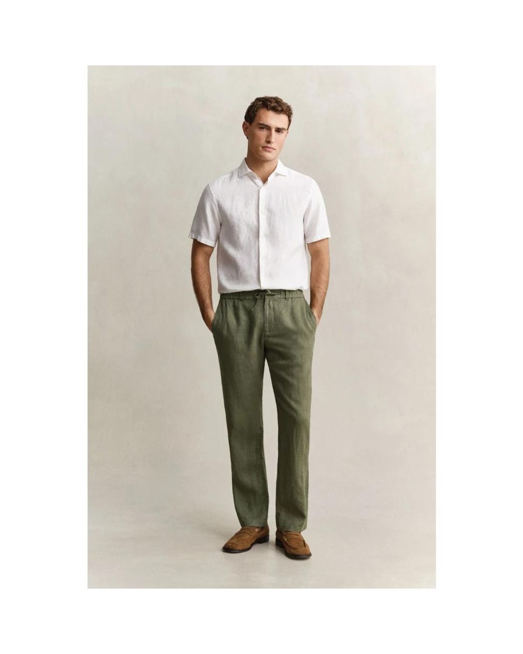 Gant Green Straight Trousers for men