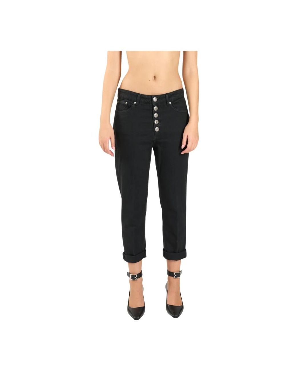 Dondup Black Cropped Jeans