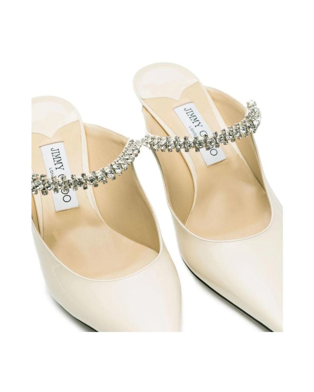 Jimmy Choo White Heeled Mules