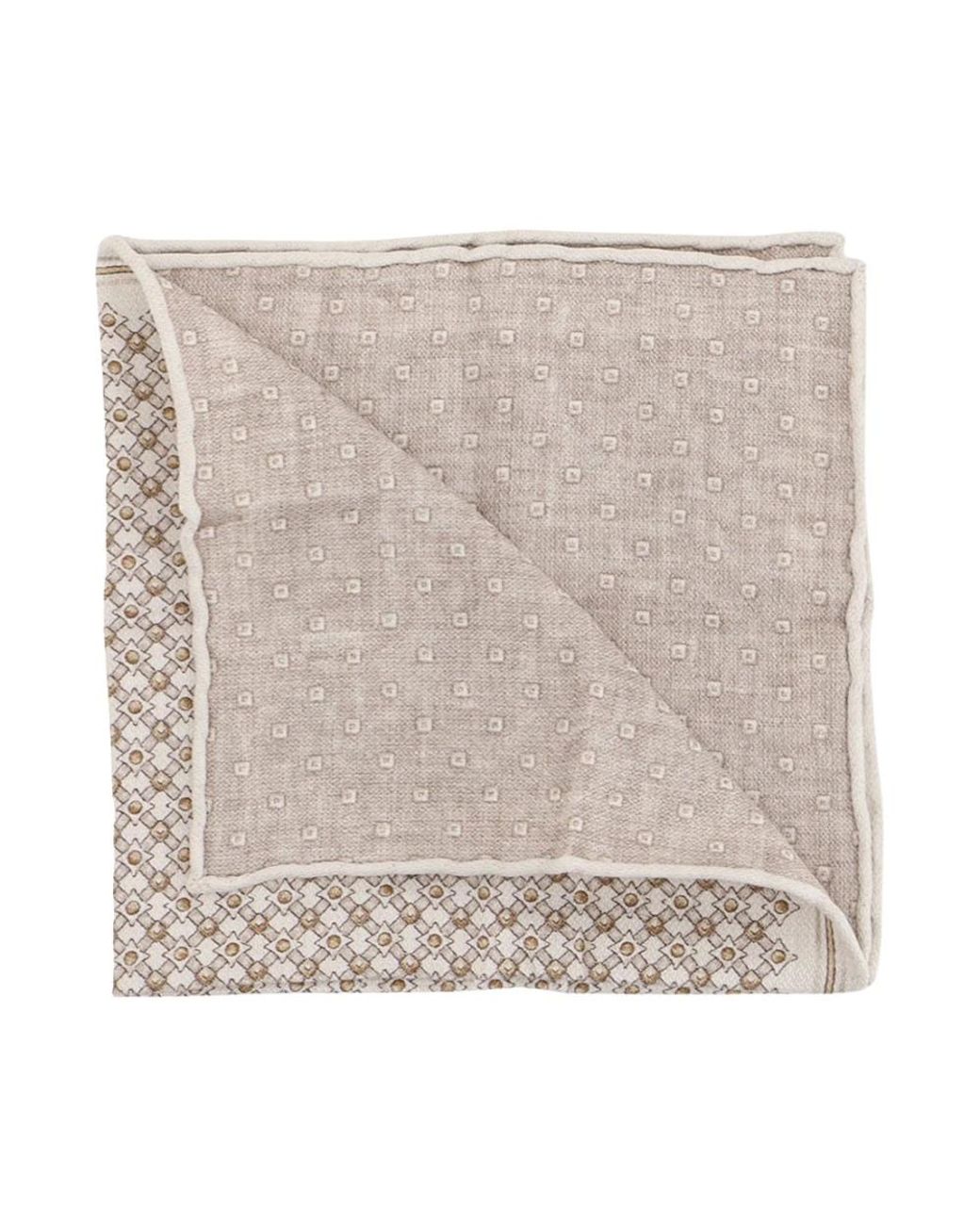 Brunello Cucinelli Einstecktuch in Natural für Herren