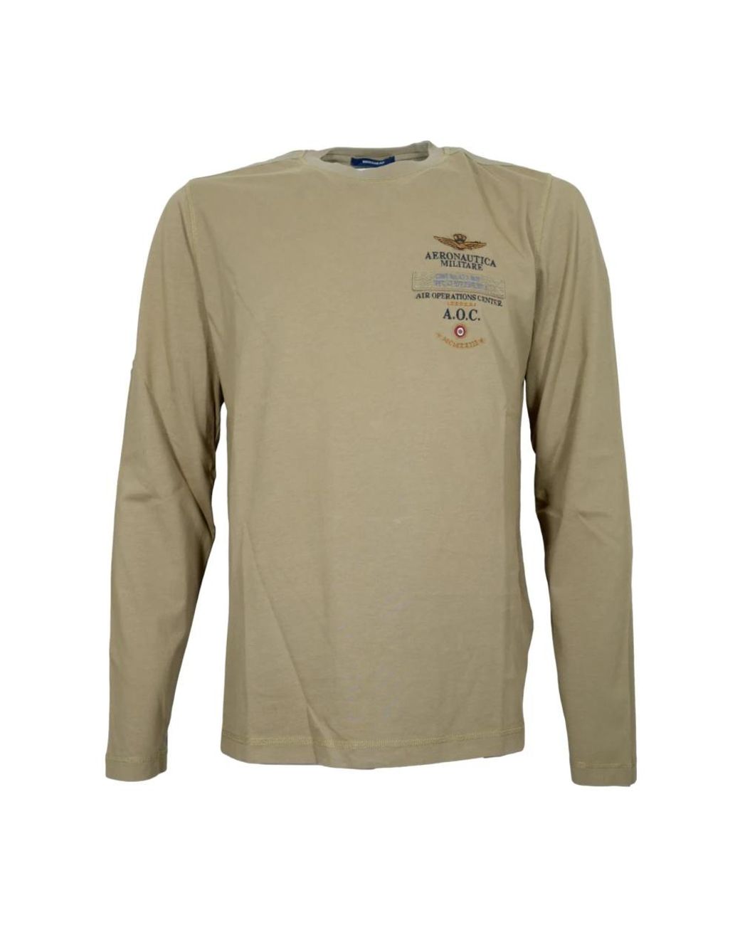 Aeronautica Militare Green Long Sleeve T-Shirts for men