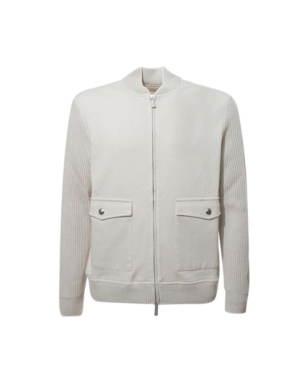 Eleventy Gray Zip-Throughs for men