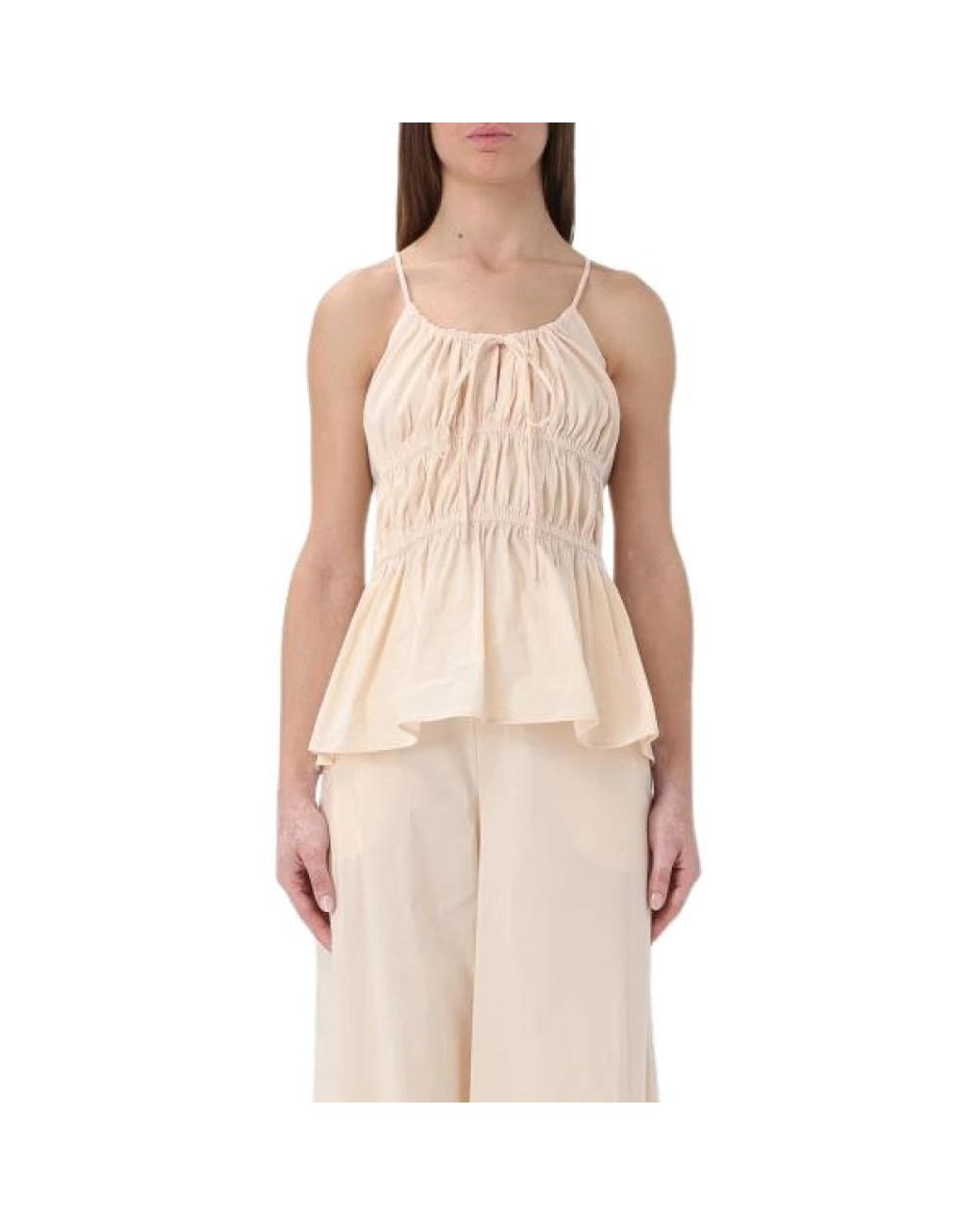 Liviana Conti Natural Sleeveless Tops