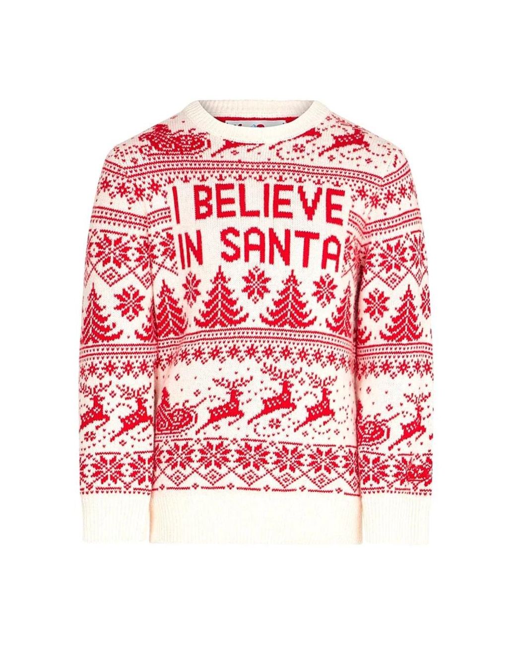 Mc2 Saint Barth Red Round-Neck Knitwear