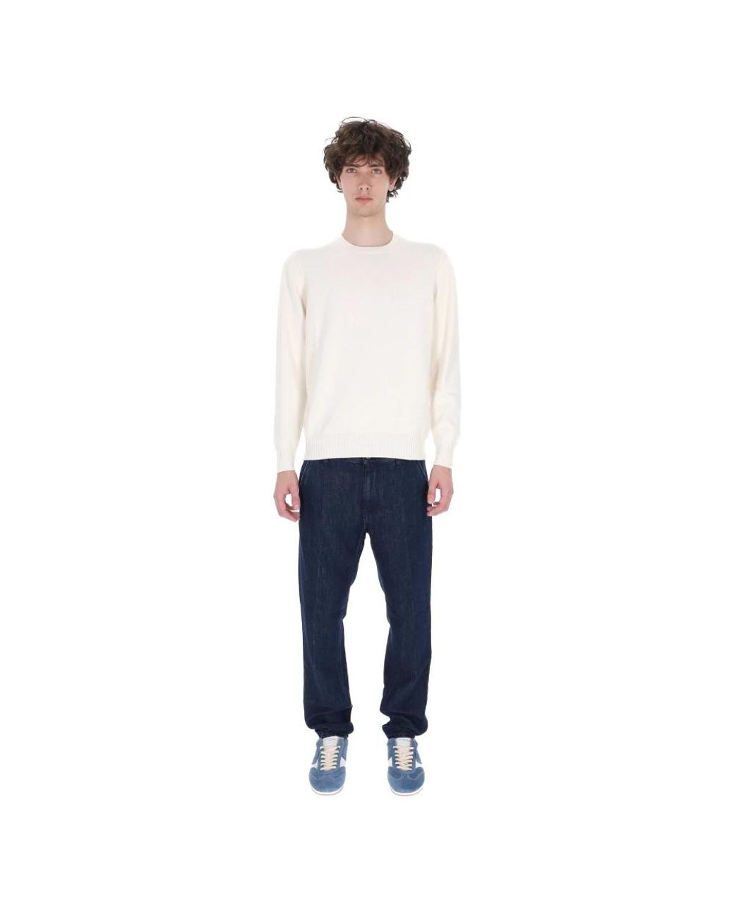Drumohr White Round-Neck Knitwear for men