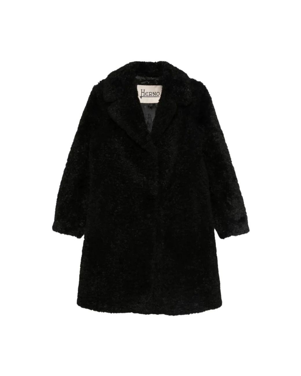 Herno Black Faux Fur & Shearling Jackets