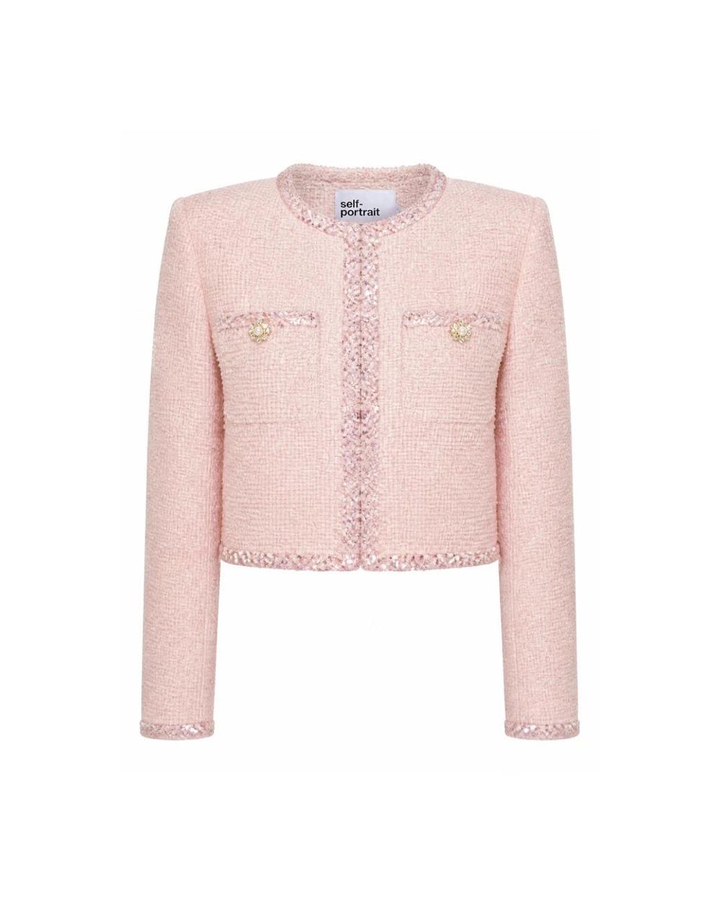 Self-Portrait Pink Tweed Jackets