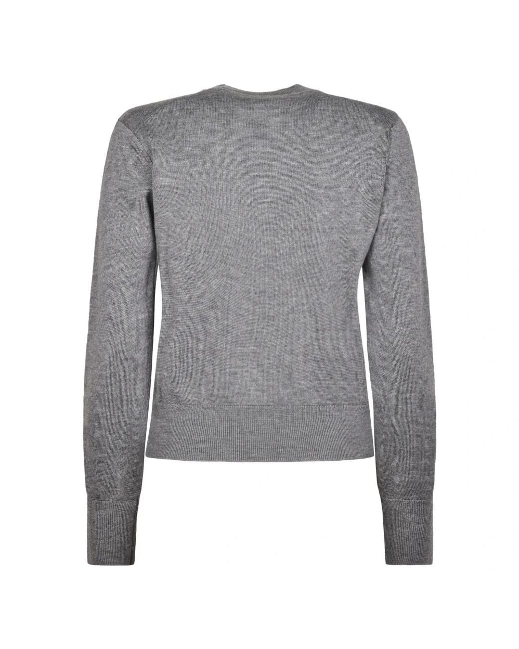 AMI Gray Round-Neck Knitwear