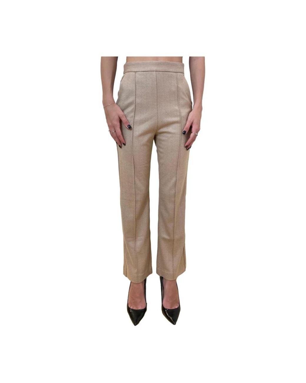 Max Mara Broeken ,Grijs ,Polyester Orlanda Pant in het Natural