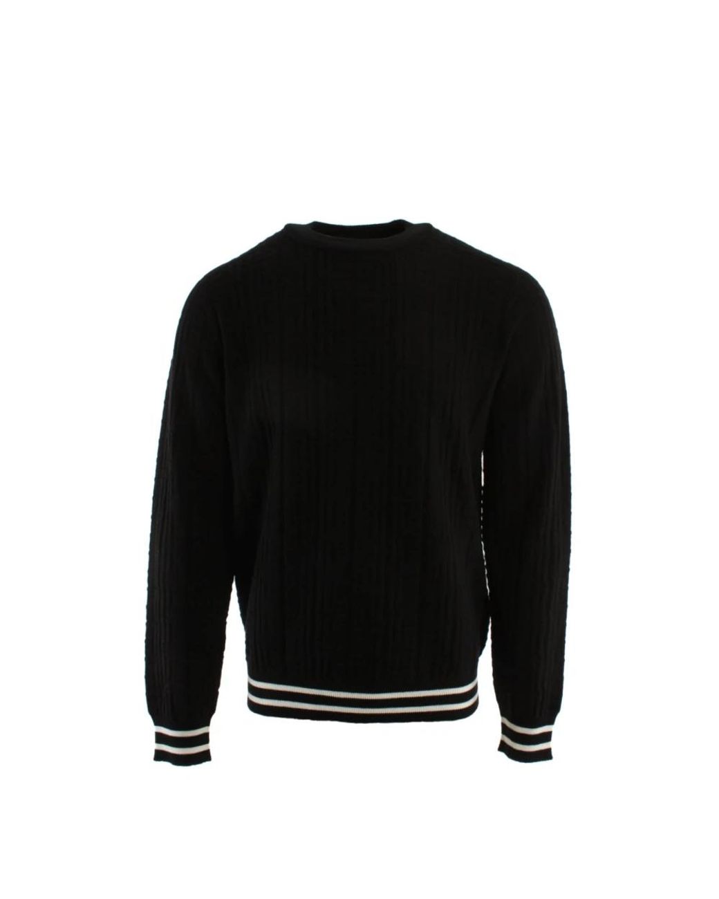 Balmain Black Round-Neck Knitwear for men