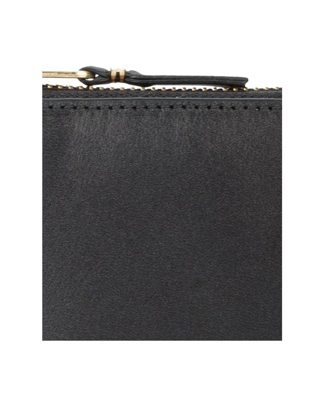 Comme des Garçons Accessoires ,Zwart ,Leer Leren Portemonnee Met Rits in het Black