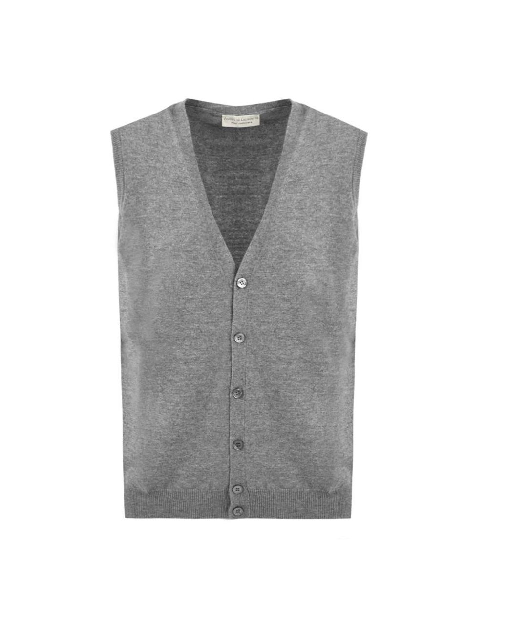 FILIPPO DE LAURENTIIS Truien & Vesten ,Grijs ,Wol Geknoopte Gilet in het Gray voor heren