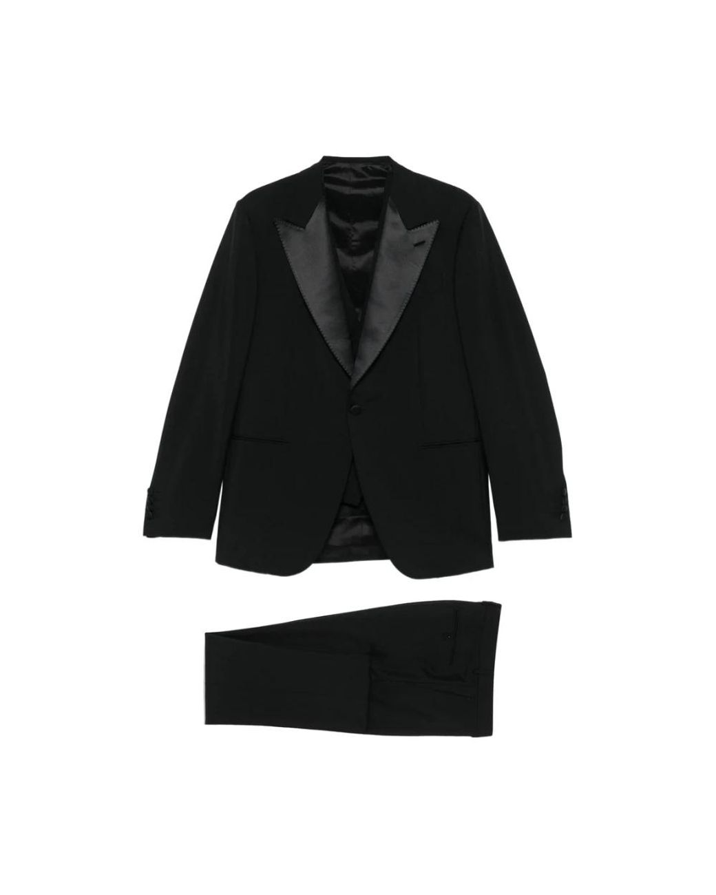 Caruso Black Single Breasted Suits for men