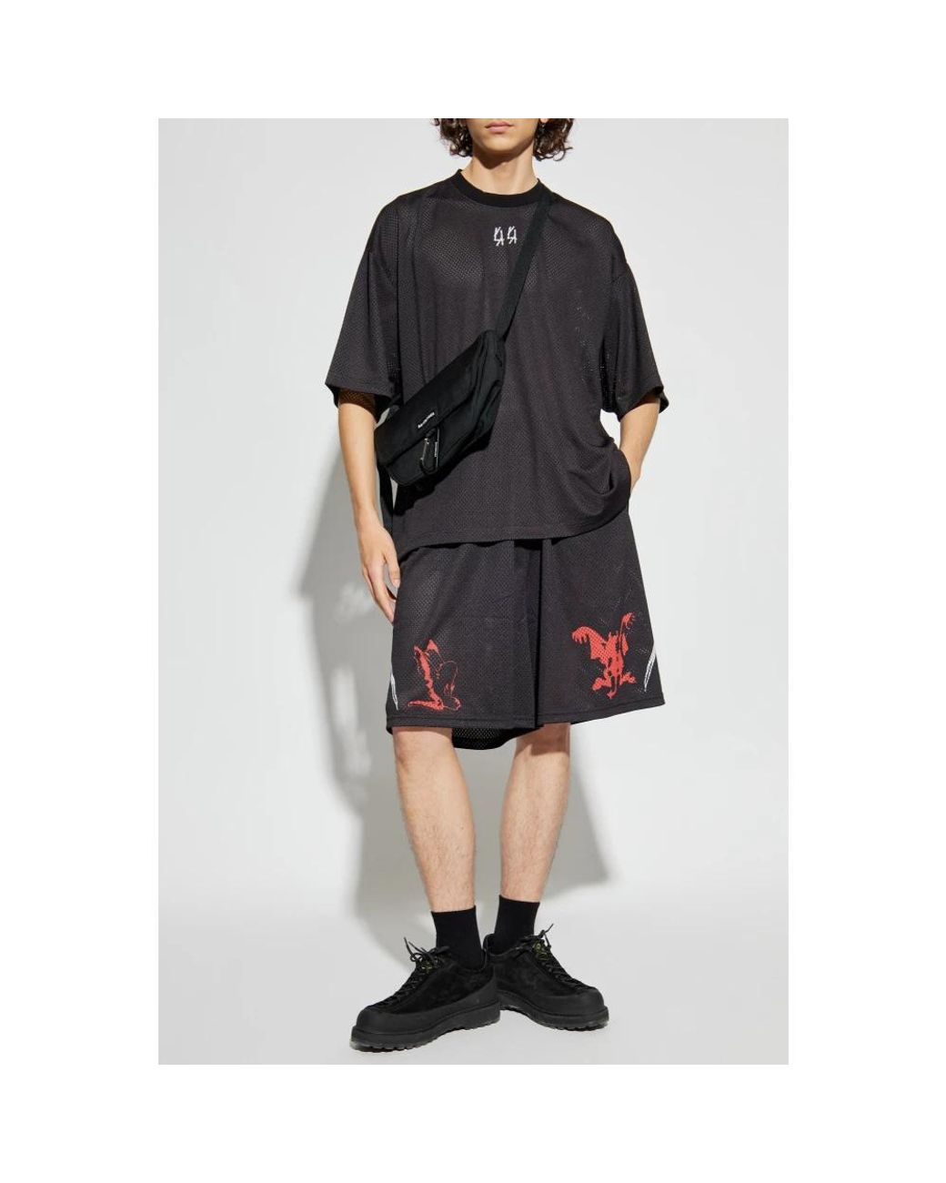 44 Label Group Black Casual Shorts for men