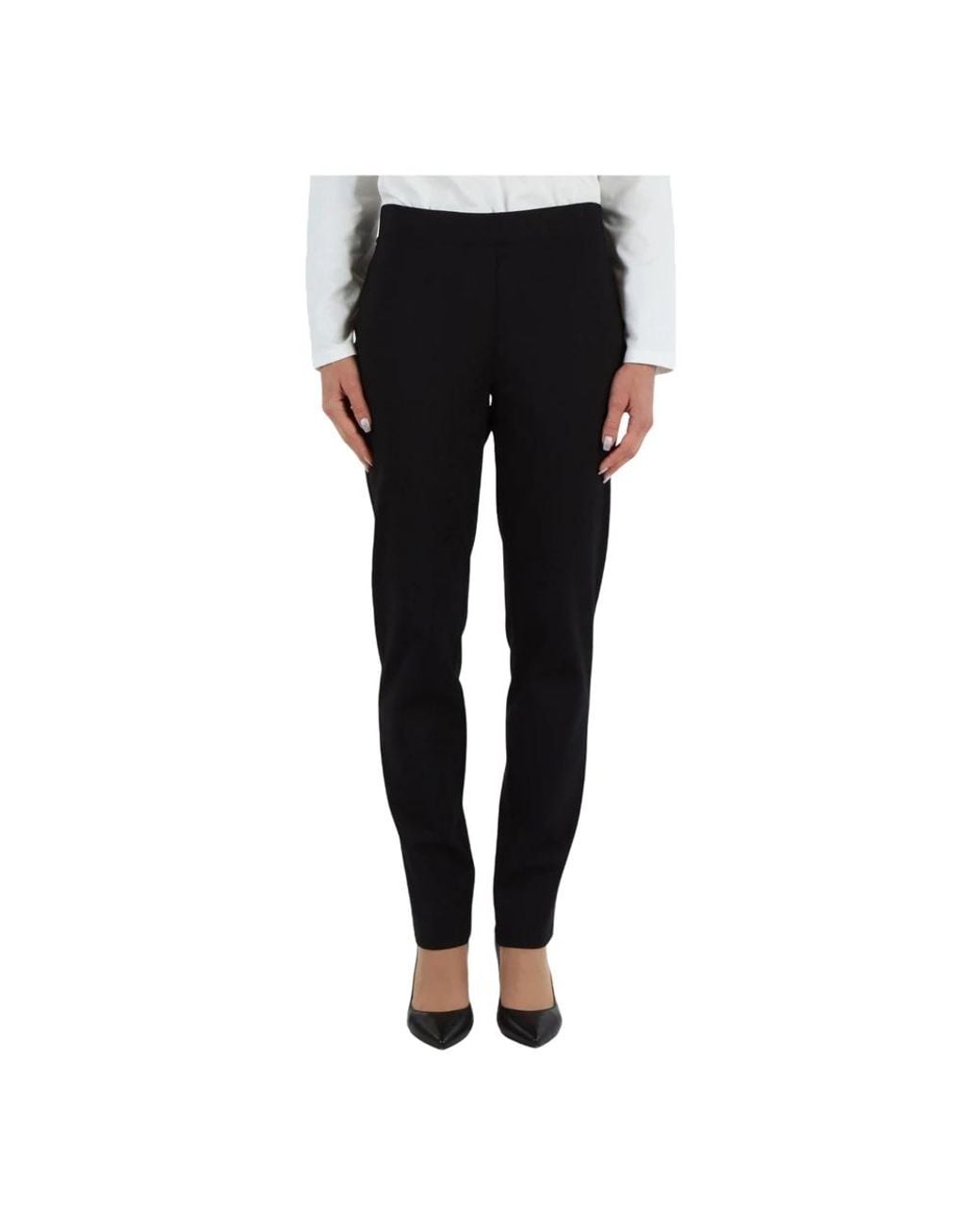Elena Miro Black Slim-Fit Trousers