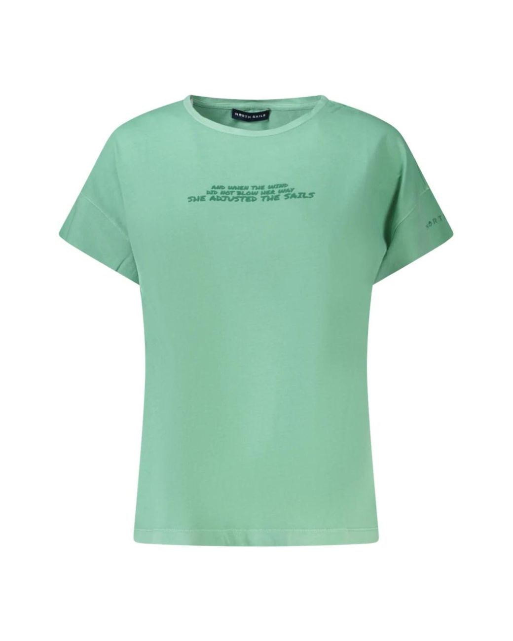 North Sails Tops ,Groen ,Katoen T-Shirt Met Sloganprint in het Green