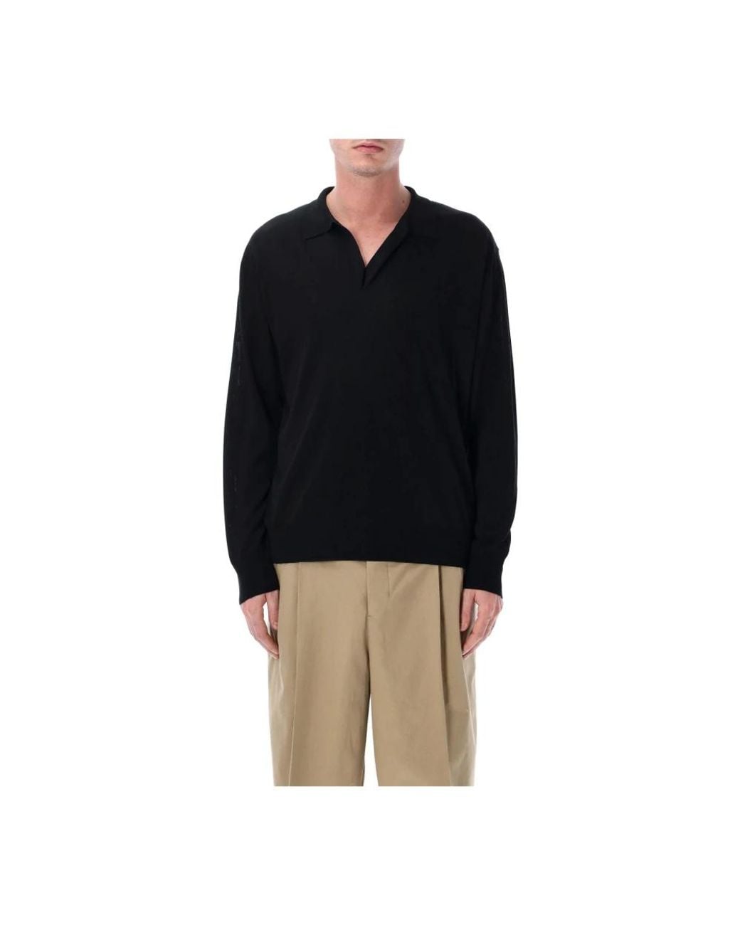 Roberto Collina Black V-Neck Knitwear for men
