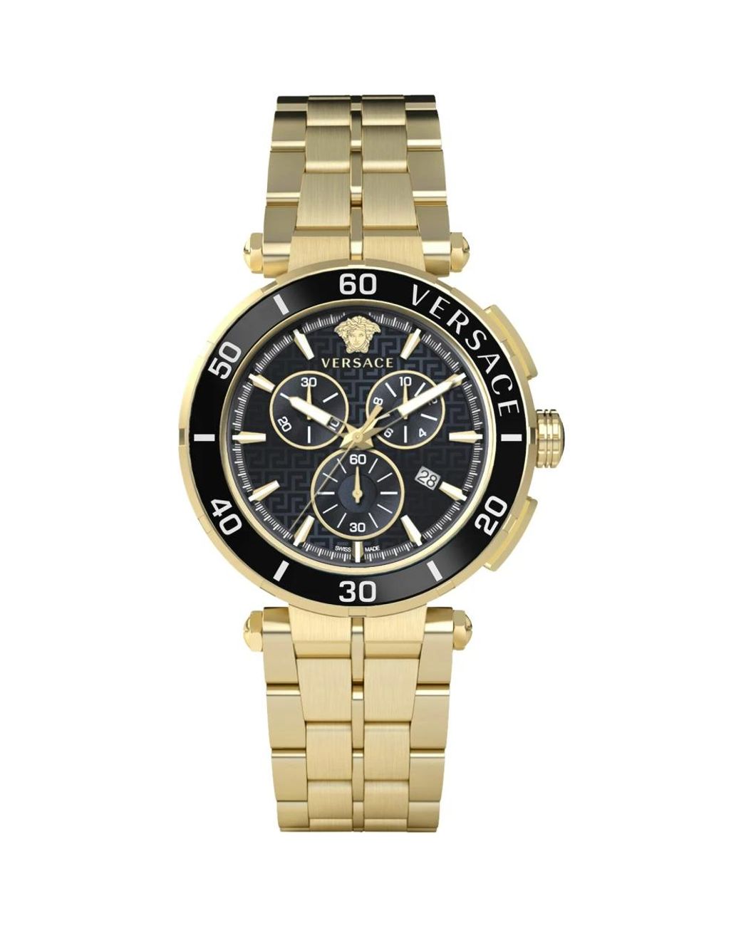 Versace Greca Chrono 45 Mm in het Metallic voor heren